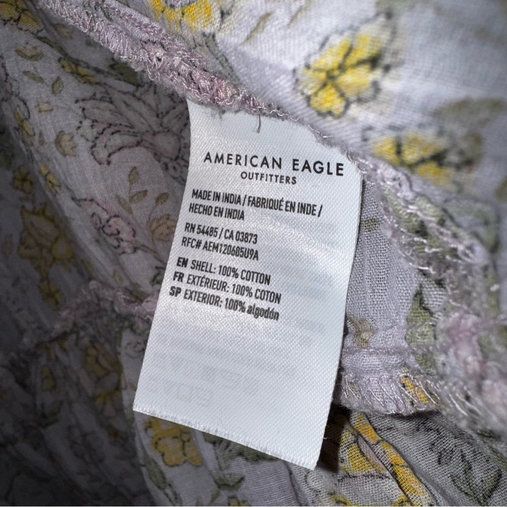 American Eagle Floral Print Women's Top - Picture 4 of 6